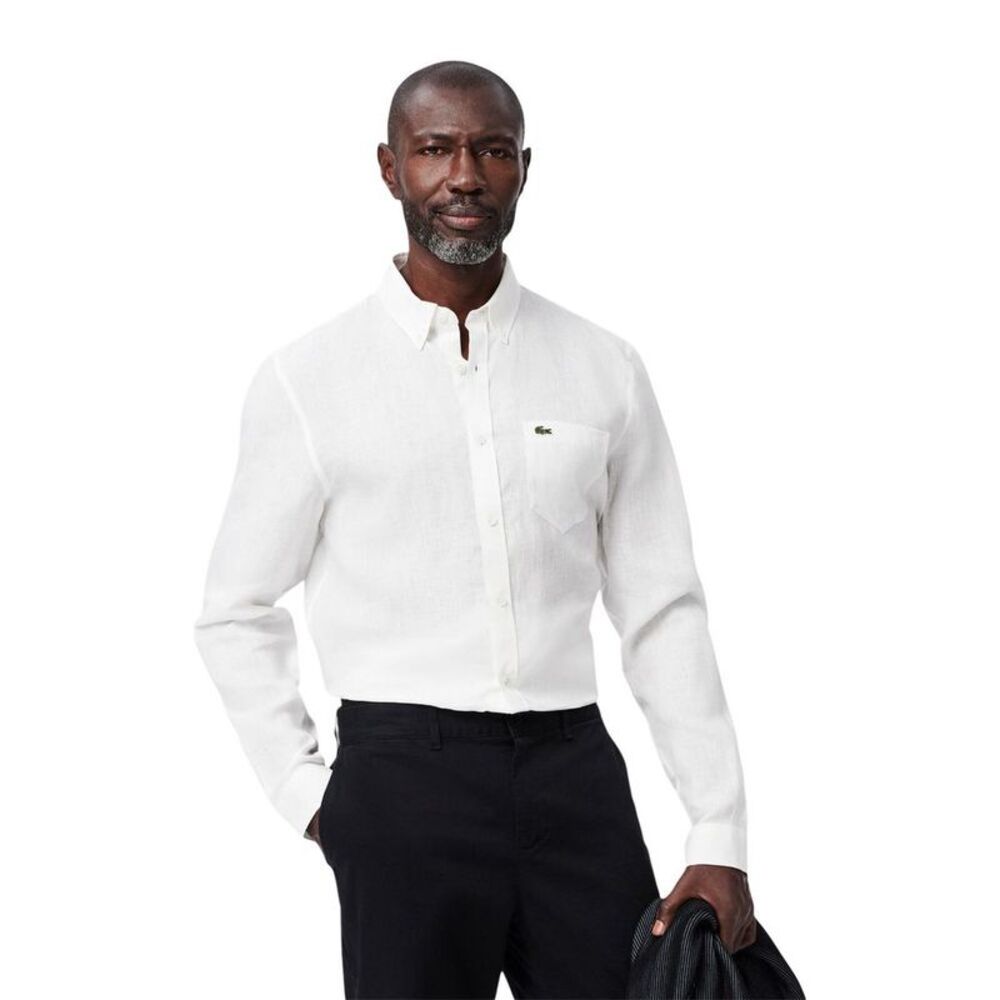 Lacoste White Linen Men's Shirt